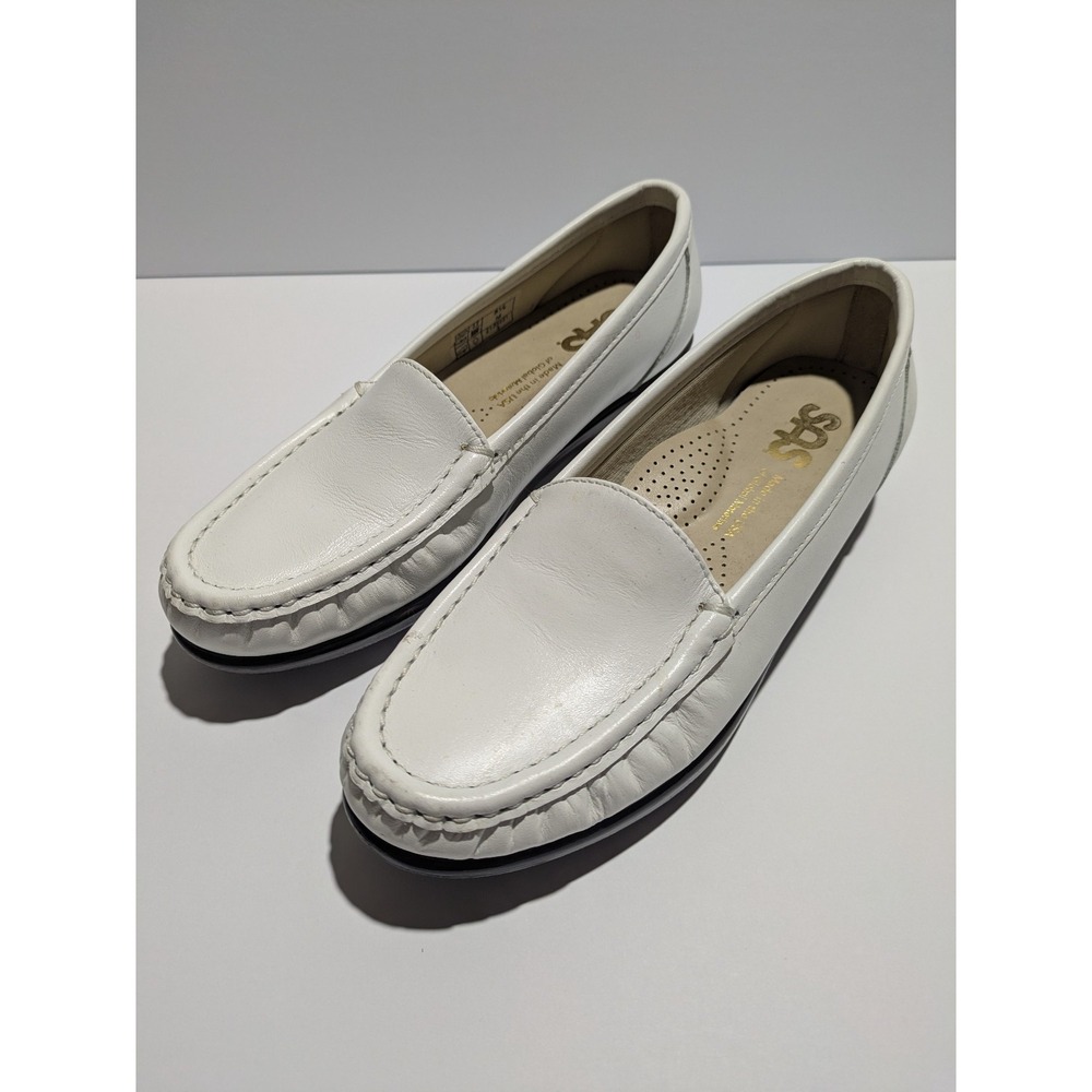 SAS Tripad Comfort Loafers Womens 5.5 M White Leather Slip On Shoes